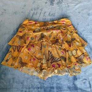 Forever 21 Yellow Butterfly Print Skirt